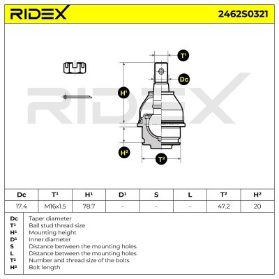Traggelenk RIDEX 2462S0321 2462S0321 - foto 7
