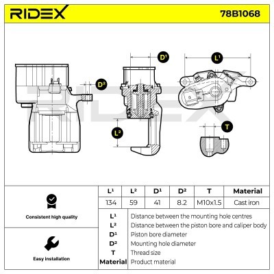 Bremssattel RIDEX 78B1068 78B1068 - foto 5