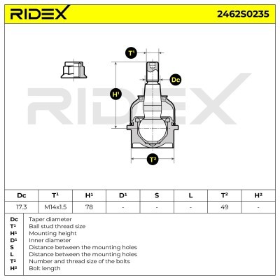 Traggelenk RIDEX 2462S0235 2462S0235 - foto 4