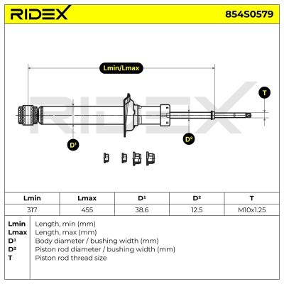 Stoßdämpfer RIDEX 854S0579 854S0579 - foto 6