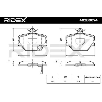 Bremsbeläge Satz RIDEX 402B0074 402B0074 - foto 7