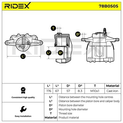 Bremssattel RIDEX 78B0505 78B0505 - foto 5