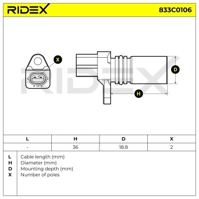 Impulsgeber, Kurbelwelle RIDEX 833C0106 833C0106 - foto 5