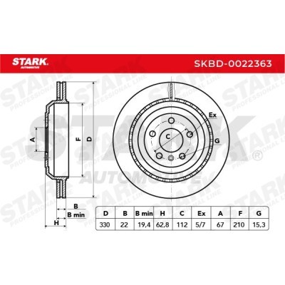 Bremsscheibe Stark SKBD-0022363 SKBD-0022363 - foto 3