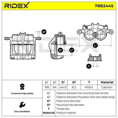 Bremssattel RIDEX 78B2445 78B2445 - foto 3