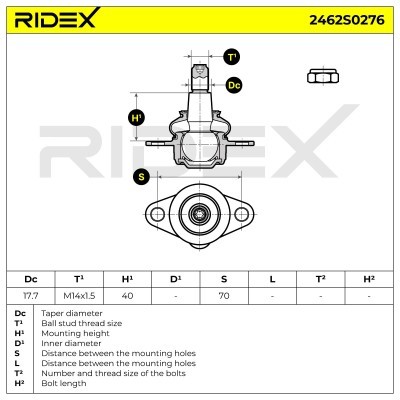 Traggelenk RIDEX 2462S0276 2462S0276 - foto 5