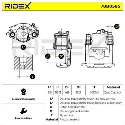 Bremssattel RIDEX 78B0585 78B0585 - foto 7