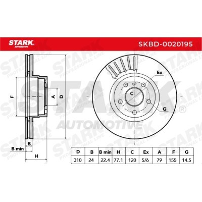 Bremsscheibe Stark SKBD-0020195 SKBD-0020195 - foto 5
