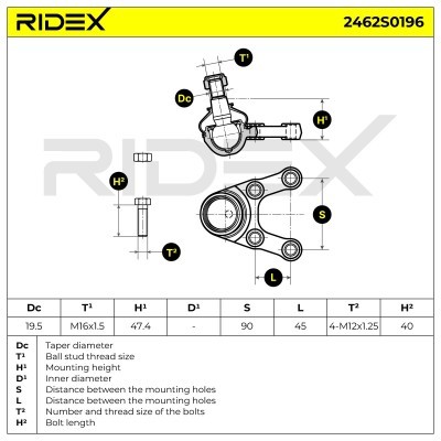 Traggelenk RIDEX 2462S0196 2462S0196 - foto 9