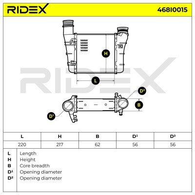 Ladeluftkühler RIDEX 468I0015 468I0015 - foto 6