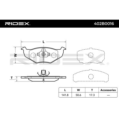 Bremsbeläge Satz RIDEX 402B0016 402B0016 - foto 3