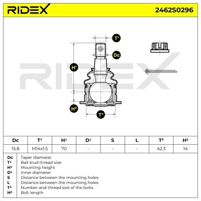 Traggelenk RIDEX 2462S0296 2462S0296 - foto 6