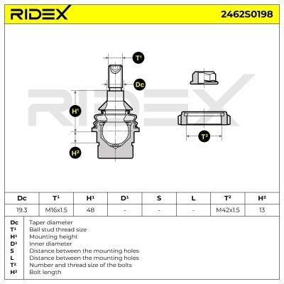 Traggelenk RIDEX 2462S0198 2462S0198 - foto 5