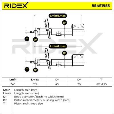 Stoßdämpfer RIDEX 854S1955 854S1955 - foto 5