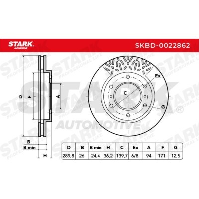Bremsscheibe Stark SKBD-0022862 SKBD-0022862 - foto 5