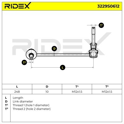 Stabilisator Stange RIDEX 3229S0612 3229S0612 - foto 7