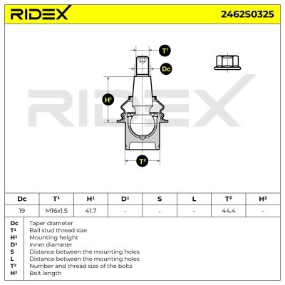 Traggelenk RIDEX 2462S0325 2462S0325 - foto 6