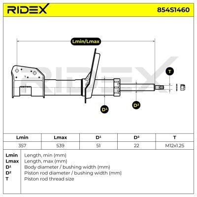 Stoßdämpfer RIDEX 854S1460 854S1460 - foto 7