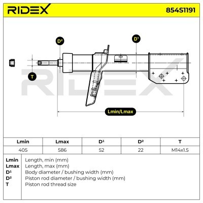 Stoßdämpfer RIDEX 854S1191 854S1191 - foto 9