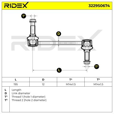 Stabilisator Stange RIDEX 3229S0674 3229S0674 - foto 5