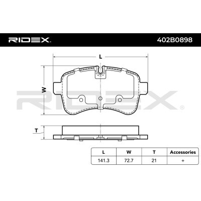 Bremsbeläge Satz RIDEX 402B0898 402B0898 - foto 5