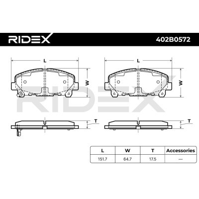 Bremsbeläge Satz RIDEX 402B0572 402B0572 - foto 7