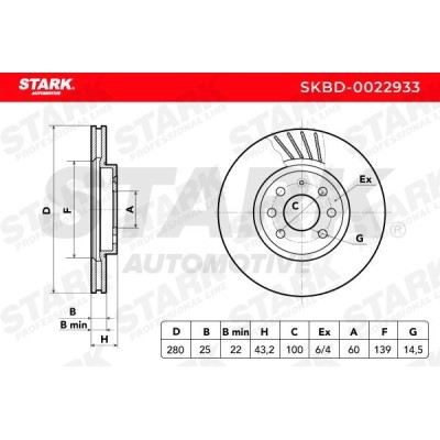 Bremsscheibe Stark SKBD-0022933 SKBD-0022933 - foto 3