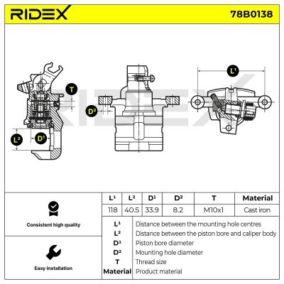 Bremssattel RIDEX 78B0138 78B0138 - foto 7