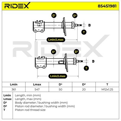 Stoßdämpfer RIDEX 854S1981 854S1981 - foto 8