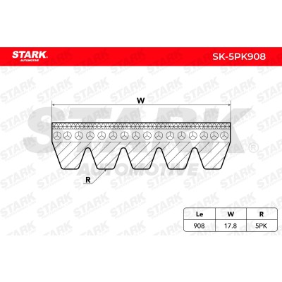 Keilrippenriemen Stark SK-5PK908 SK-5PK908 - foto 3