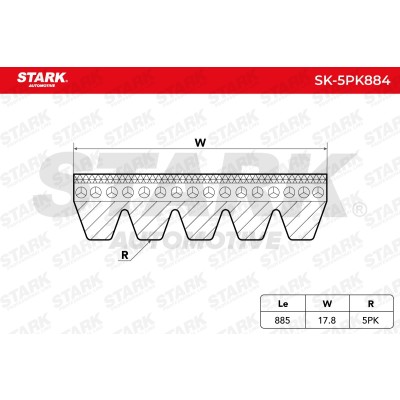 Keilrippenriemen Stark SK-5PK884 SK-5PK884 - foto 3