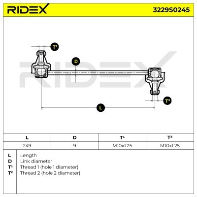 Stabilisator Stange RIDEX 3229S0245 3229S0245 - foto 6