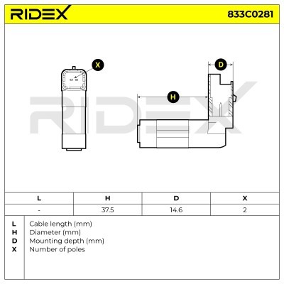 Impulsgeber, Kurbelwelle RIDEX 833C0281 833C0281 - foto 6