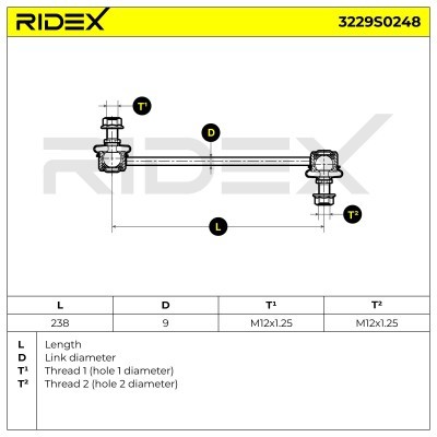Stabilisator Stange RIDEX 3229S0248 3229S0248 - foto 6
