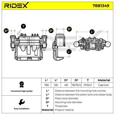 Bremssattel RIDEX 78B1349 78B1349 - foto 7