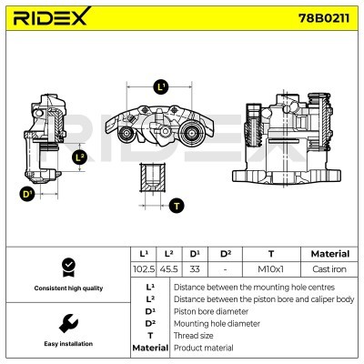 Bremssattel RIDEX 78B0211 78B0211 - foto 4