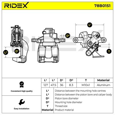Bremssattel RIDEX 78B0151 78B0151 - foto 5
