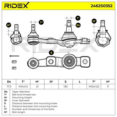 Traggelenk RIDEX 2462S0352 2462S0352 - foto 8