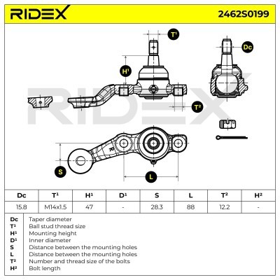 Traggelenk RIDEX 2462S0199 2462S0199 - foto 6