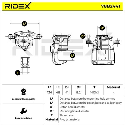 Bremssattel RIDEX 78B2441 78B2441 - foto 3