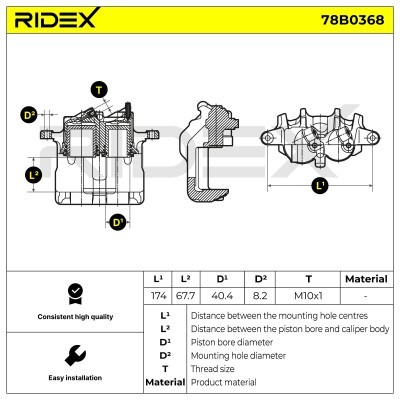 Bremssattel RIDEX 78B0368 78B0368 - foto 6