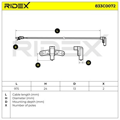 Impulsgeber, Kurbelwelle RIDEX 833C0072 833C0072 - foto 4