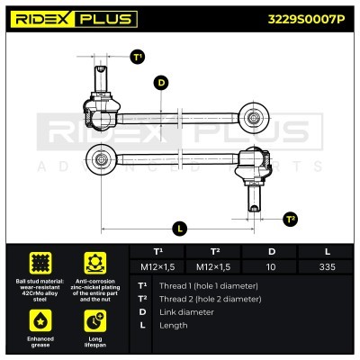Stabilisator Stange RIDEX 3229S0007P 3229S0007P - foto 3