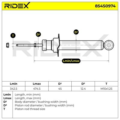 Stoßdämpfer RIDEX 854S0974 854S0974 - foto 4