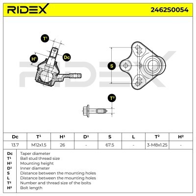 Traggelenk RIDEX 2462S0054 2462S0054 - foto 5