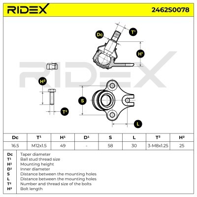 Traggelenk RIDEX 2462S0078 2462S0078 - foto 7