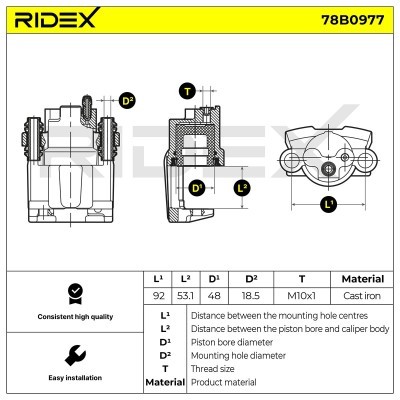Bremssattel RIDEX 78B0977 78B0977 - foto 6