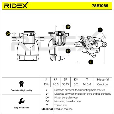 Bremssattel RIDEX 78B1085 78B1085 - foto 5
