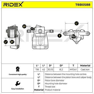 Bremssattel RIDEX 78B0588 78B0588 - foto 6