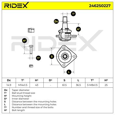 Traggelenk RIDEX 2462S0227 2462S0227 - foto 5